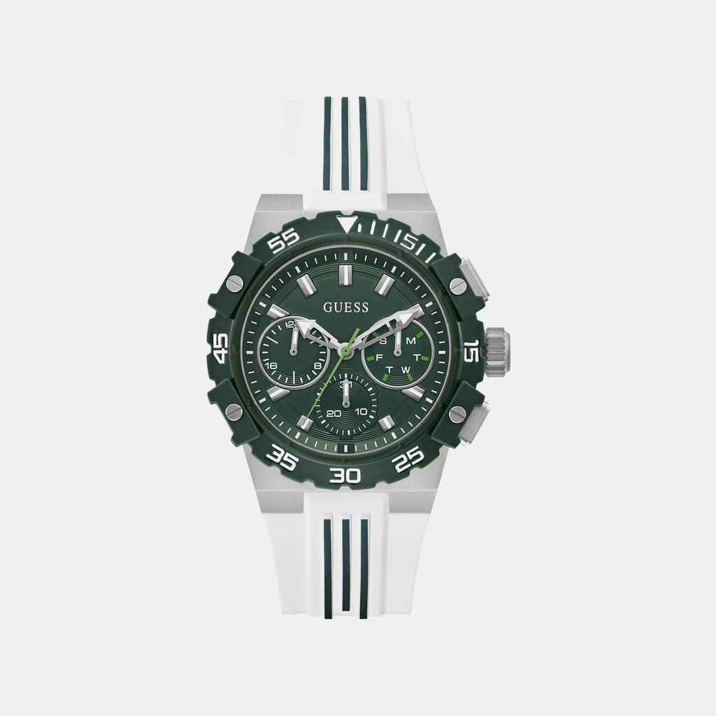 Men Quartz Green Dial Chronograph Silicone Watch GW1059G1