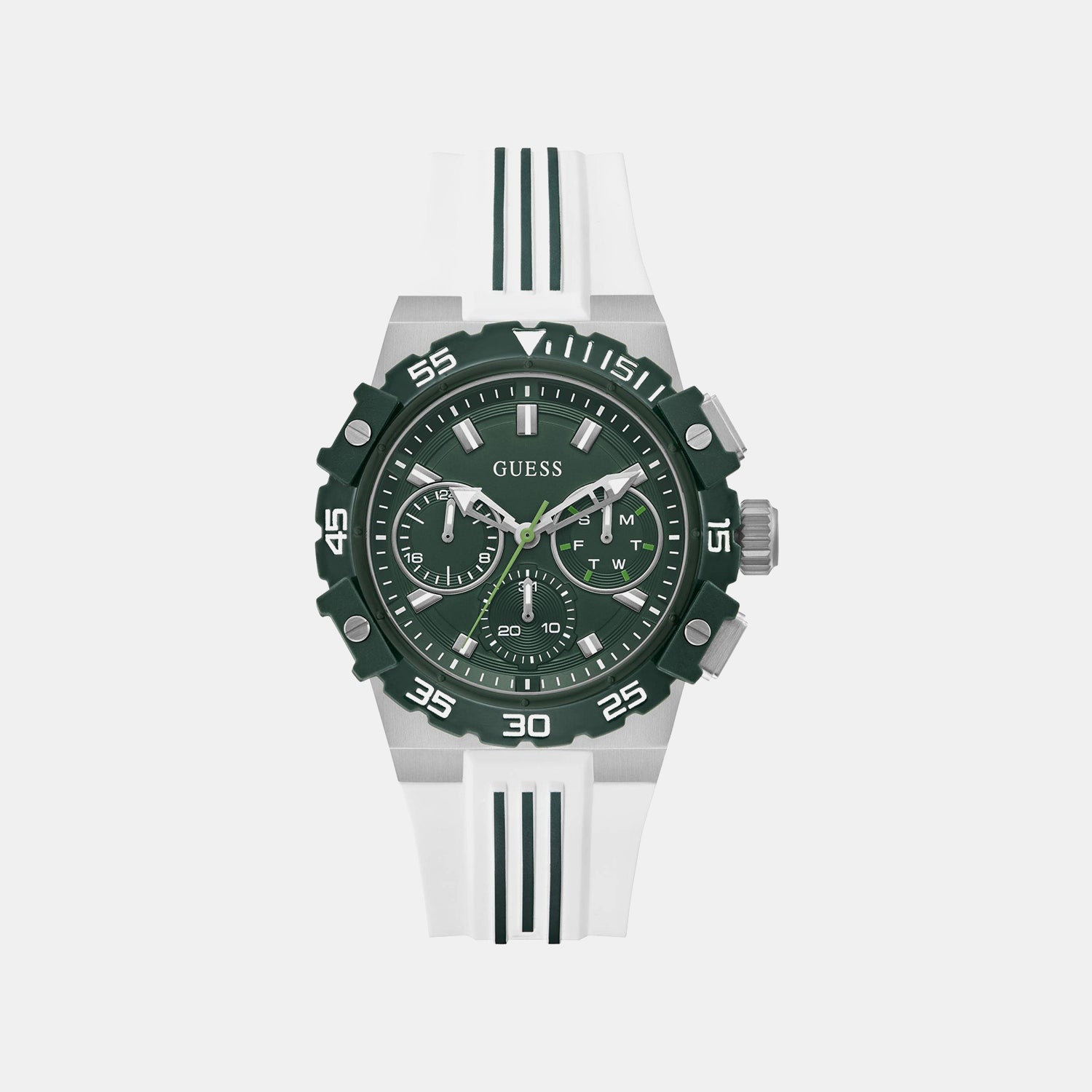 Men Quartz Green Dial Chronograph Silicone Watch GW1059G1