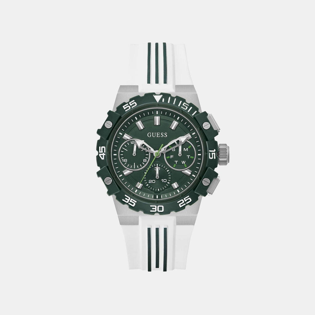 Gs Fore Men Quartz Green Dial Multi-Function Silicone Watch Gw1059G1