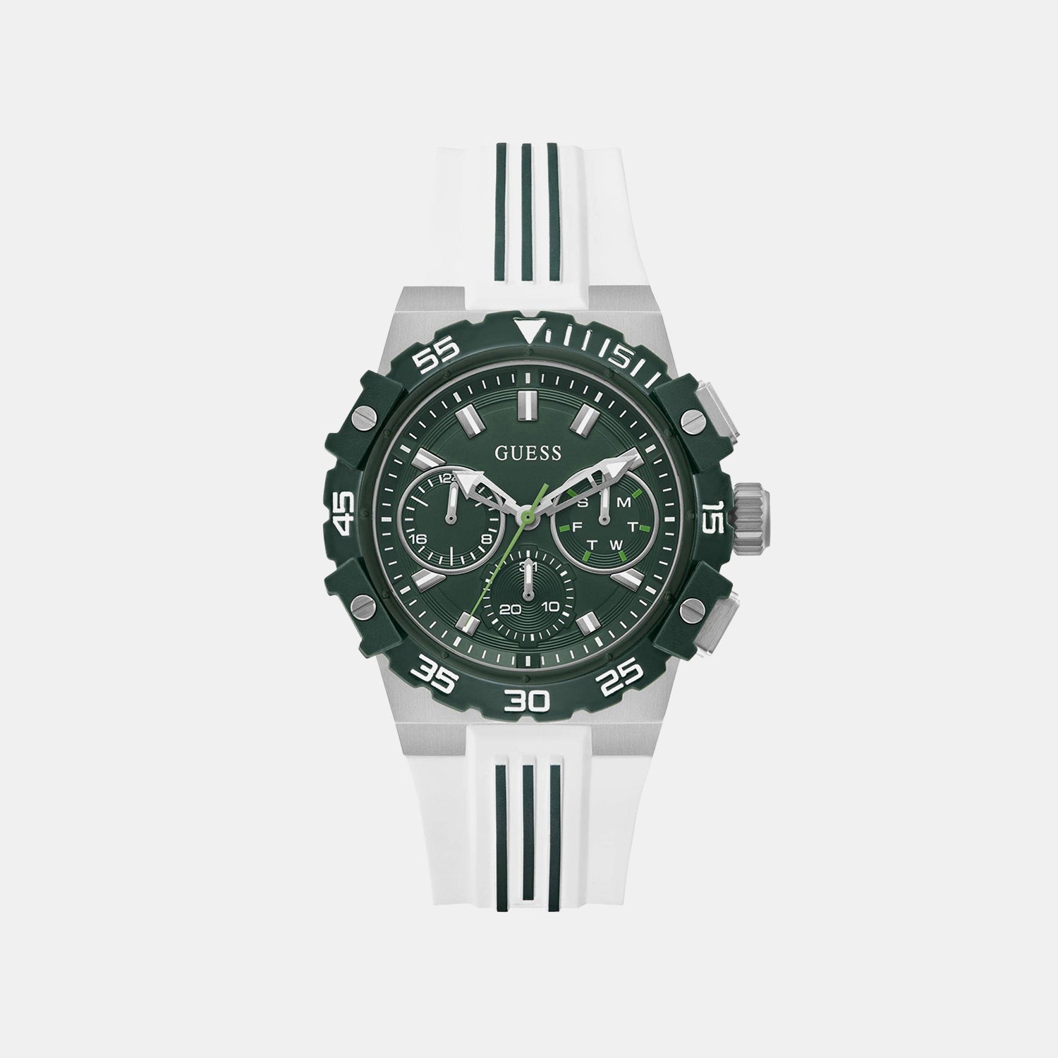 Gs Fore Men Quartz Green Dial Multi-Function Silicone Watch Gw1059G1