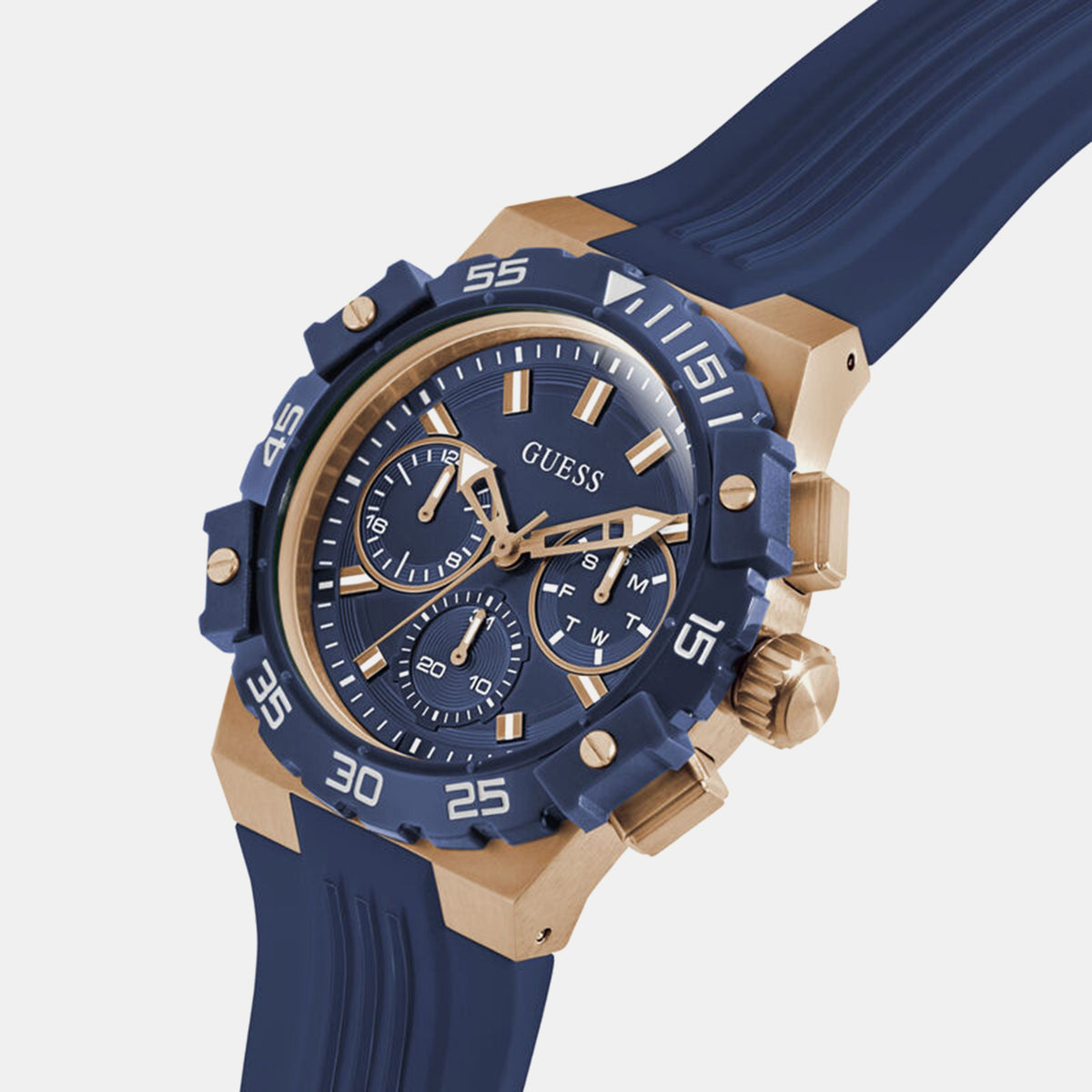 Gs Fore Men Quartz Blue Dial Multi-Function Silicone Watch Gw1059G5