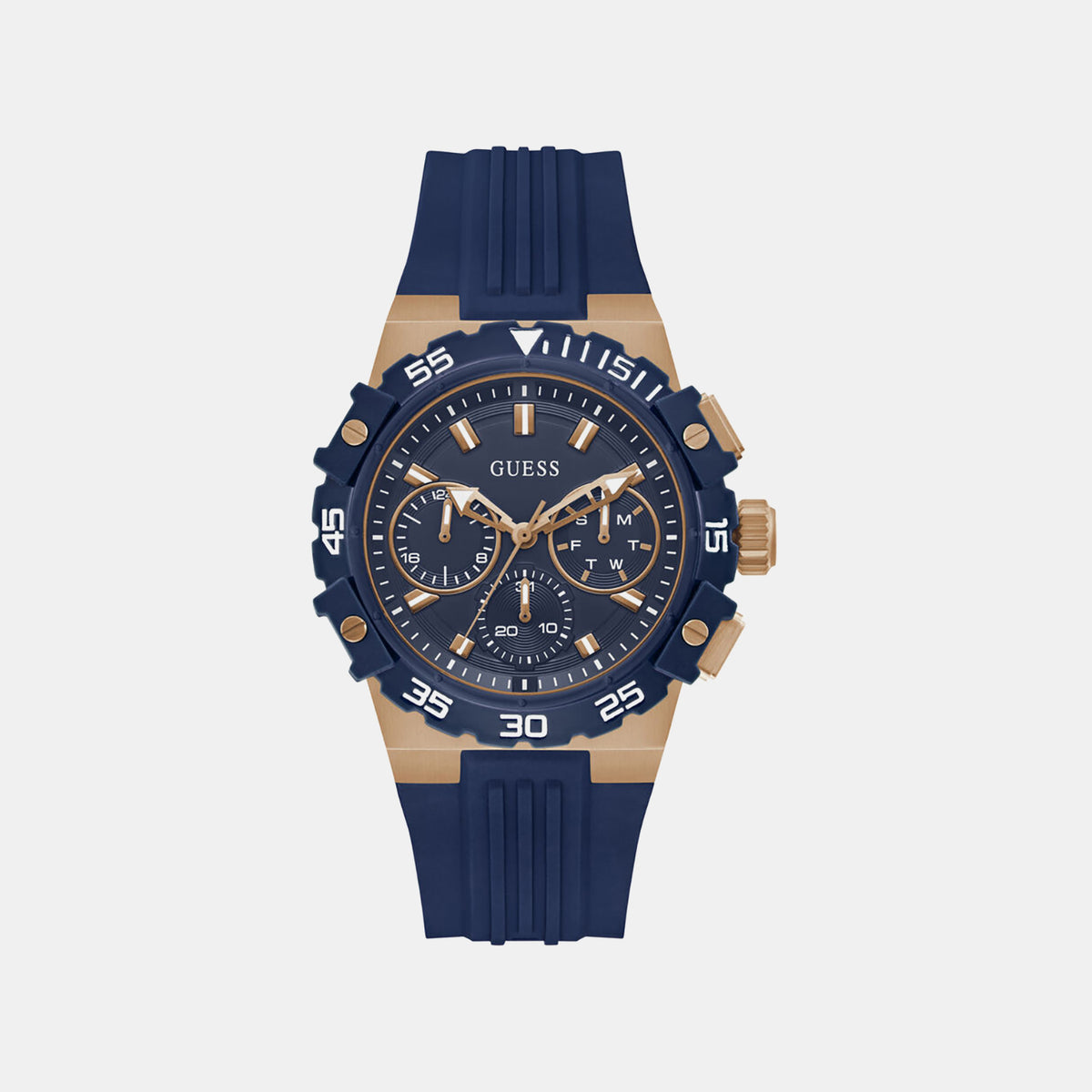 Gs Fore Men Quartz Blue Dial Multi-Function Silicone Watch Gw1059G5