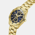 Men Quartz Blue Dial Multi-Function Stainless Steel Watch GW1061G2
