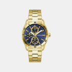 Men Quartz Blue Dial Multi-Function Stainless Steel Watch GW1061G2