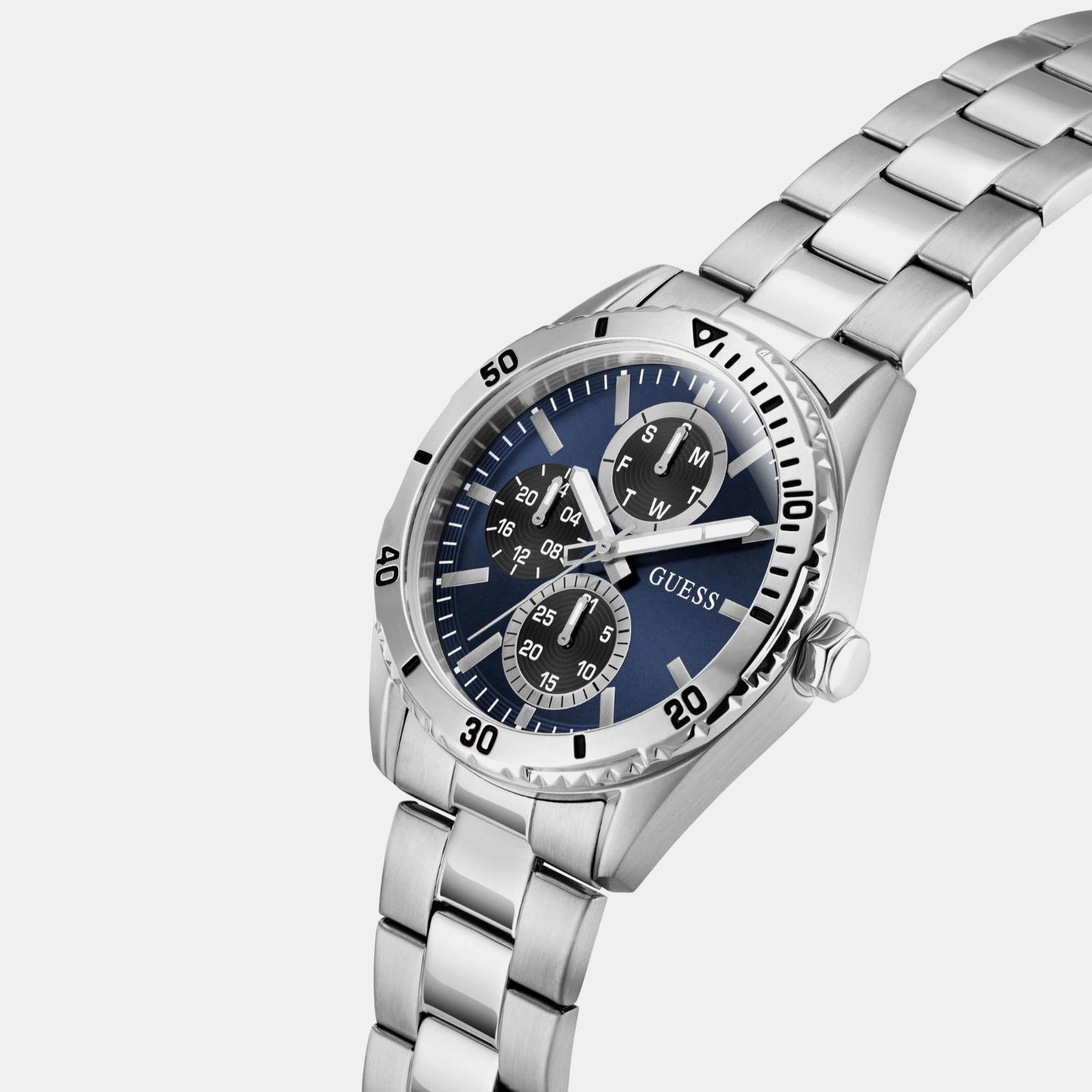 Men Quartz Blue Dial Analog Stainless Steel Watch GW1061G7