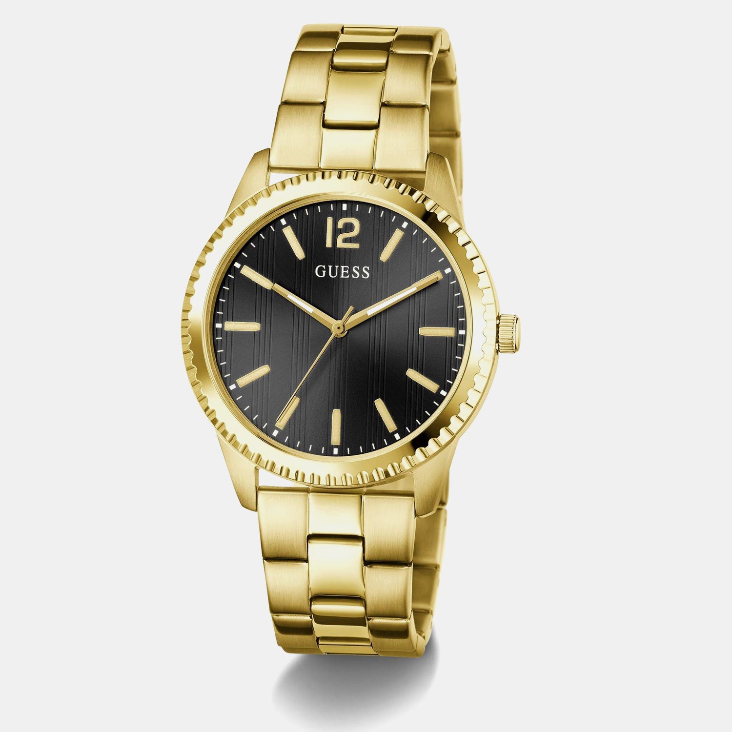 Men Quartz Black Dial Analog Stainless Steel Watch GW1062G2