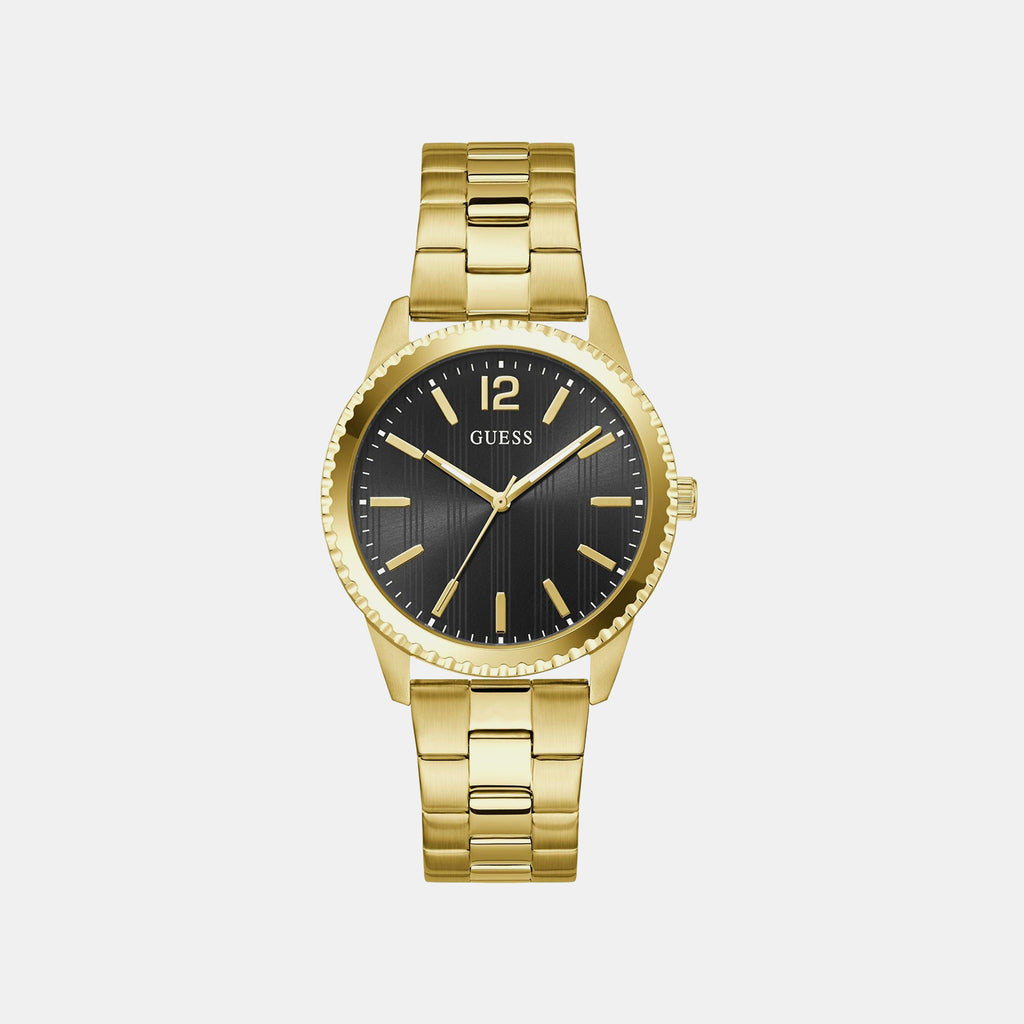 Men Quartz Black Dial Analog Stainless Steel Watch GW1062G2