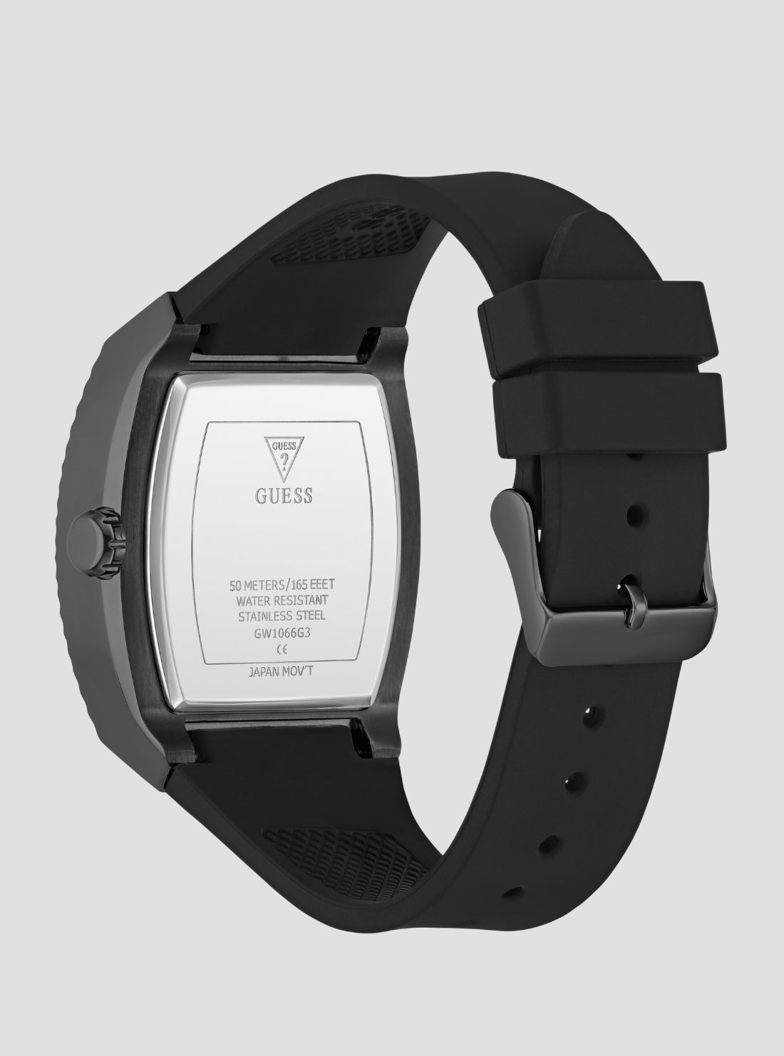 Men Quartz Black Dial Analog Silicone Watch GW1066G3