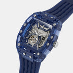 Men Quartz Blue Dial Multi-Function Silicone Watch GW1073G1