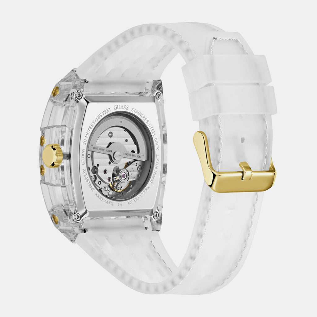 Men Automatic Transparent Dial Analog Silicone Watch GW1073G2