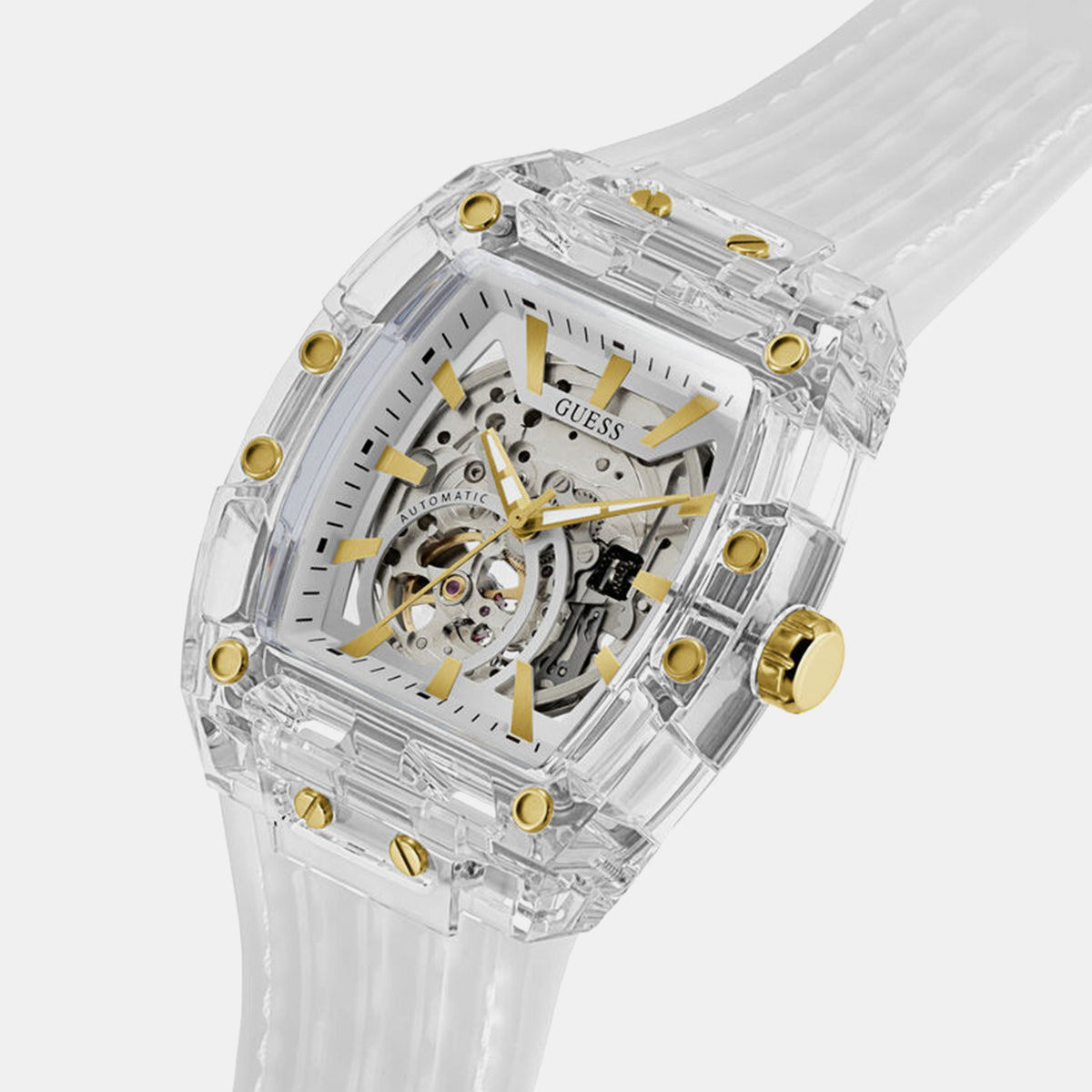 Gt Phoenix Men Automatic White Dial Analog Silicone Watch Gw1073G2