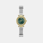 Women Quartz Green Dial Analog Mesh Watch GW1076L3