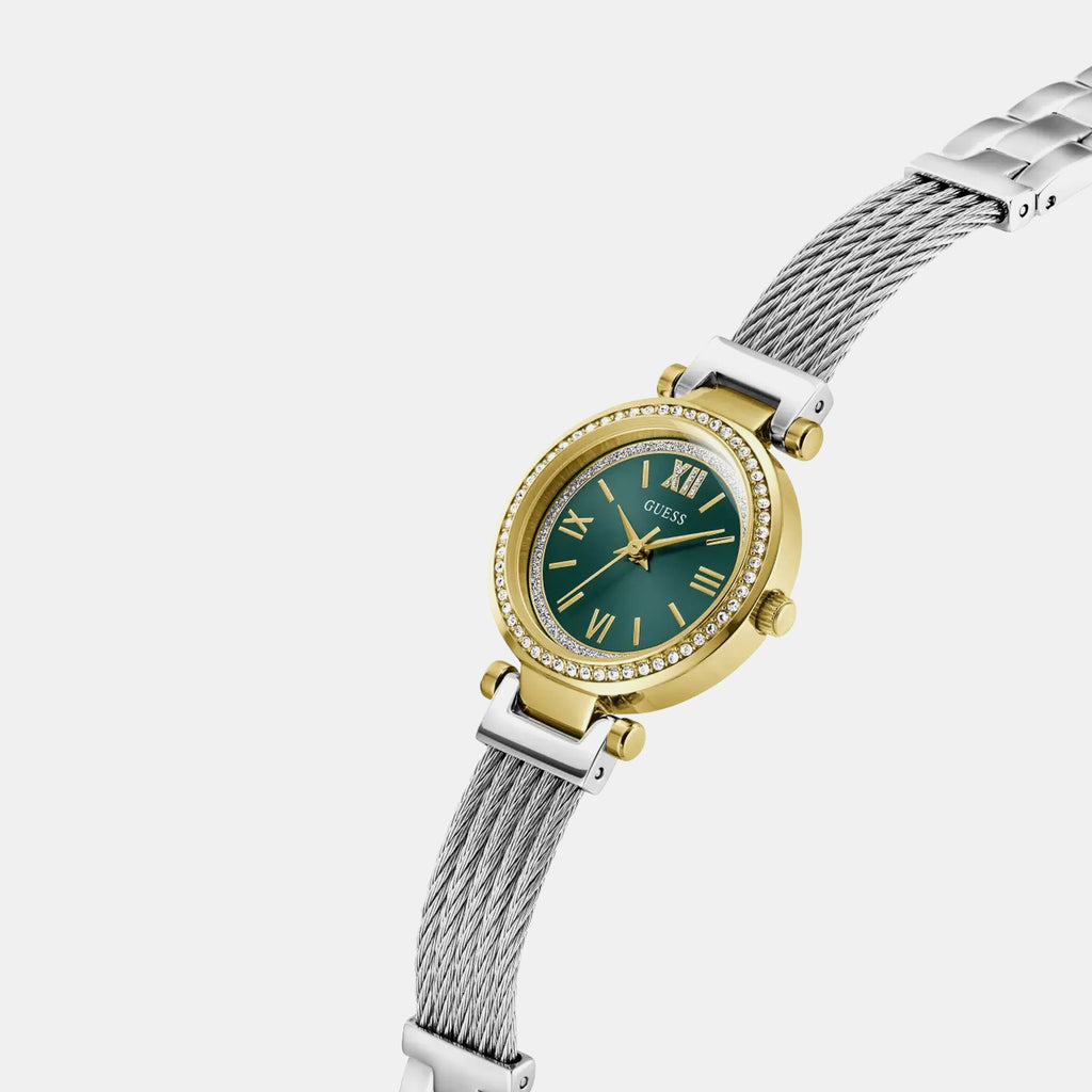 Women Quartz Green Dial Analog Mesh Watch GW1076L3
