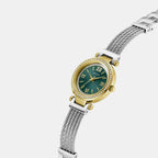 Women Quartz Green Dial Analog Mesh Watch GW1076L3