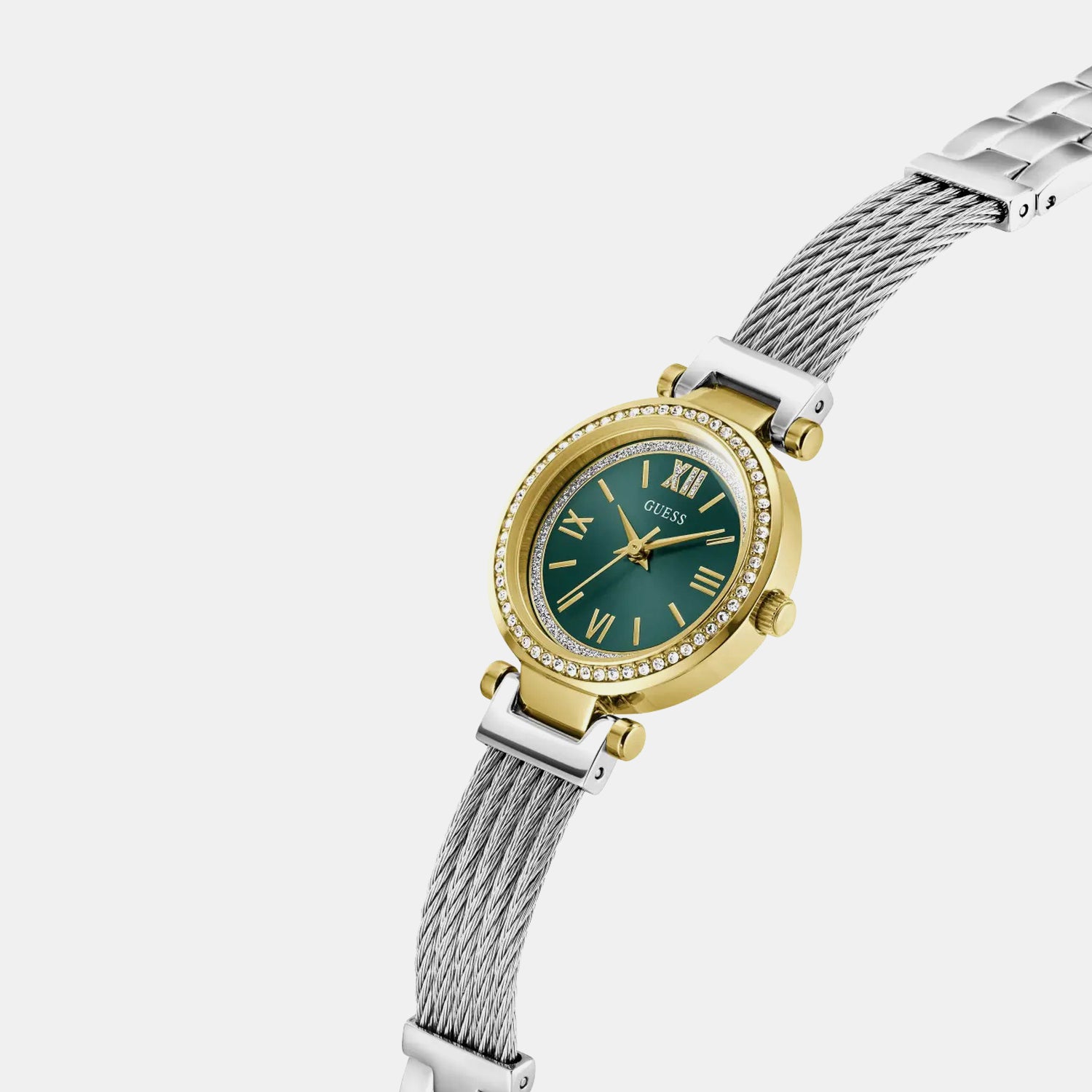 Women Quartz Green Dial Analog Mesh Watch GW1076L3