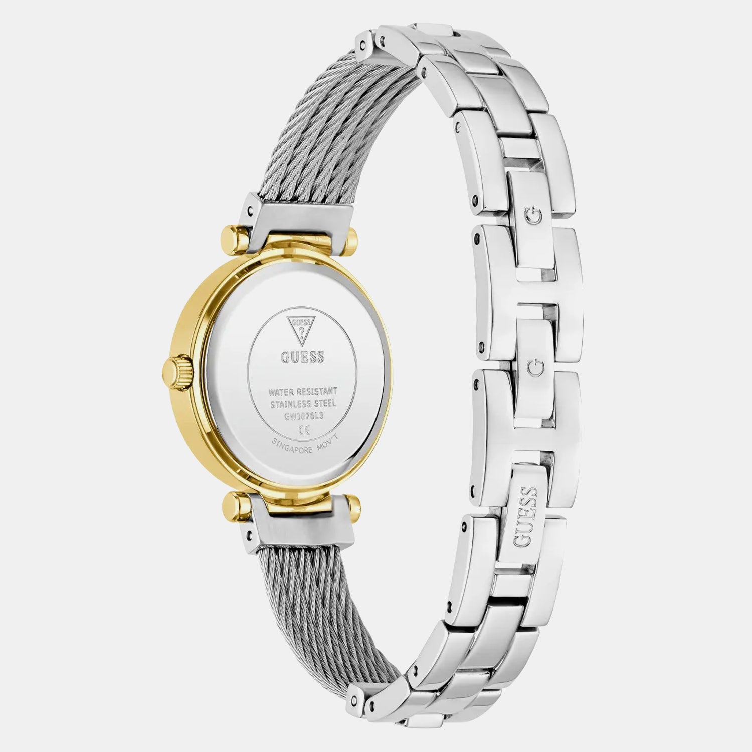 Women Quartz Green Dial Analog Mesh Watch GW1076L3