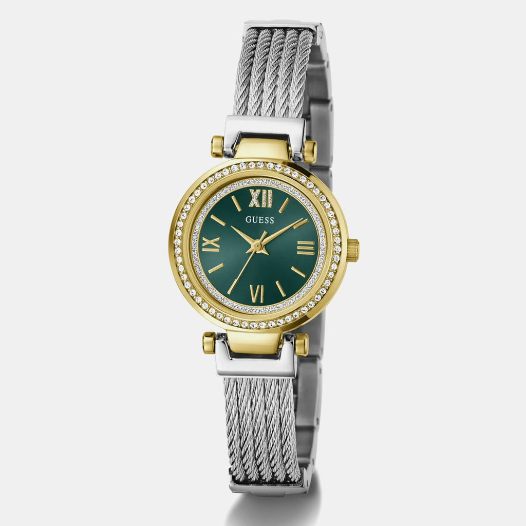 Women Quartz Green Dial Analog Mesh Watch GW1076L3