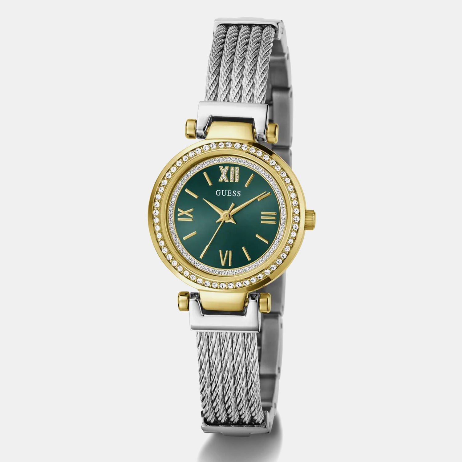 Women Quartz Green Dial Analog Mesh Watch GW1076L3