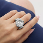 Women Quartz Silver Dial Analog Stainless Steel Watch GW1078L1