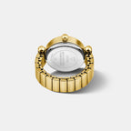 Anna Women Quartz Gold Dial Analog Stainless Steel Ring Watch GW1078L2