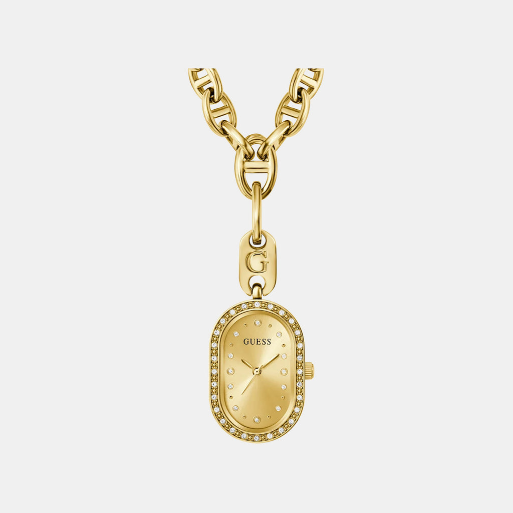 Women Quartz Gold Dial Analog Stainless Steel Pendant Watch GW1089L1