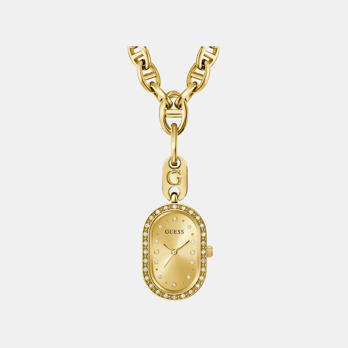 Women Quartz Gold Dial Analog Stainless Steel Pendant Watch GW1089L1