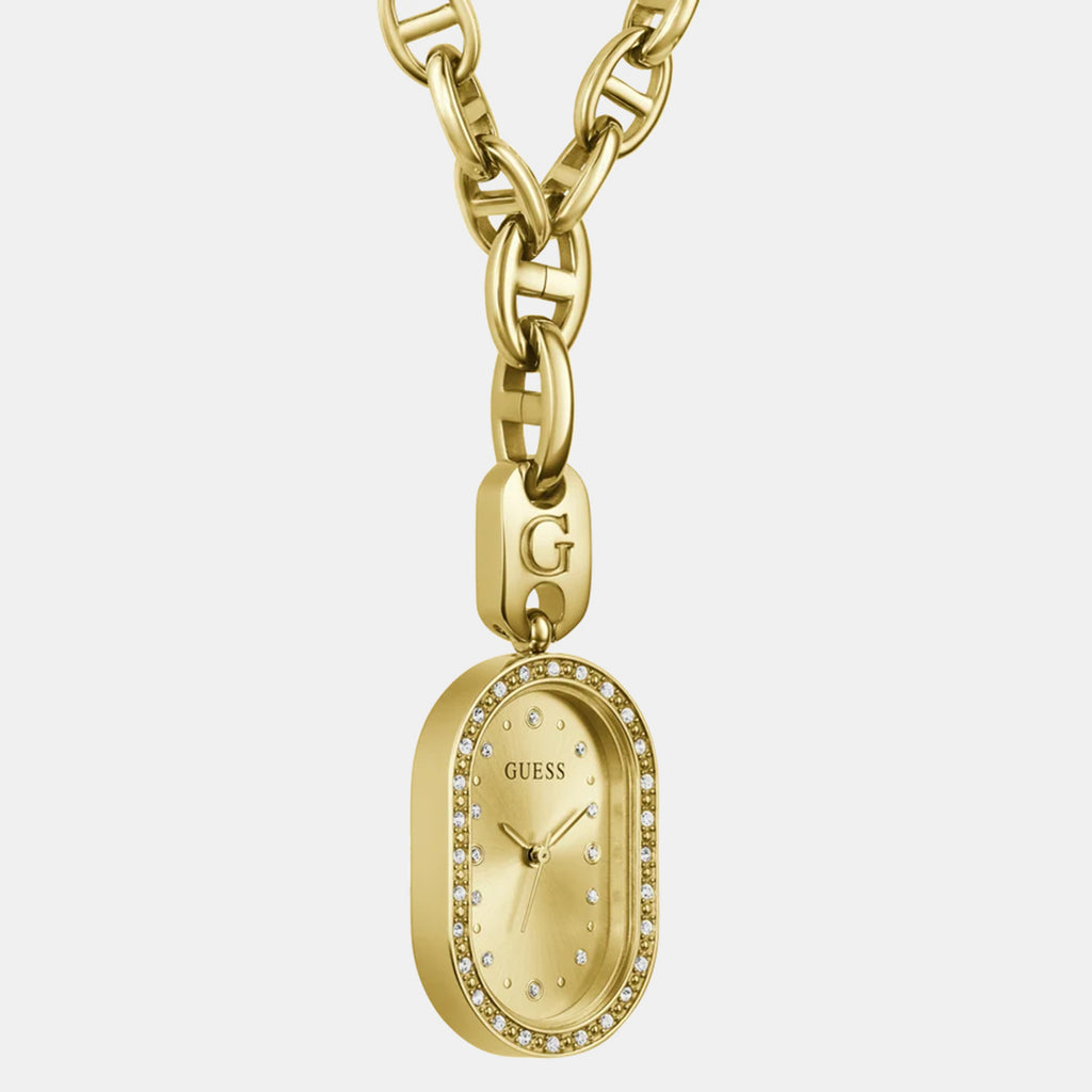Women Quartz Gold Dial Analog Stainless Steel Pendant Watch GW1089L1