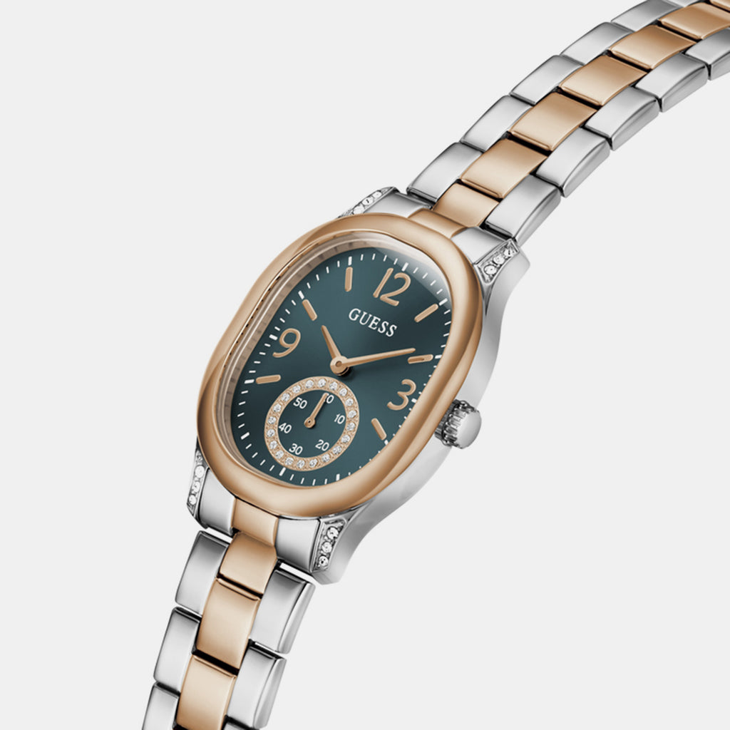 Vintage Muse Women Quartz Blue Dial Analog Stainless Steel Watch GW1094L5