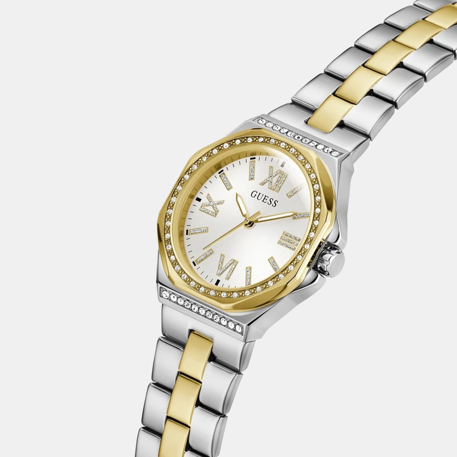 Women Quartz Silver Dial Analog Stainless Steel Watch GW1095L3