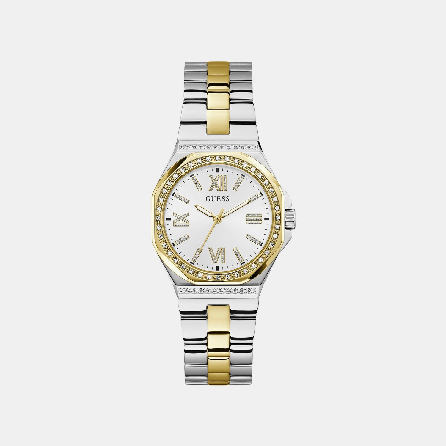 Women Quartz Silver Dial Analog Stainless Steel Watch GW1095L3