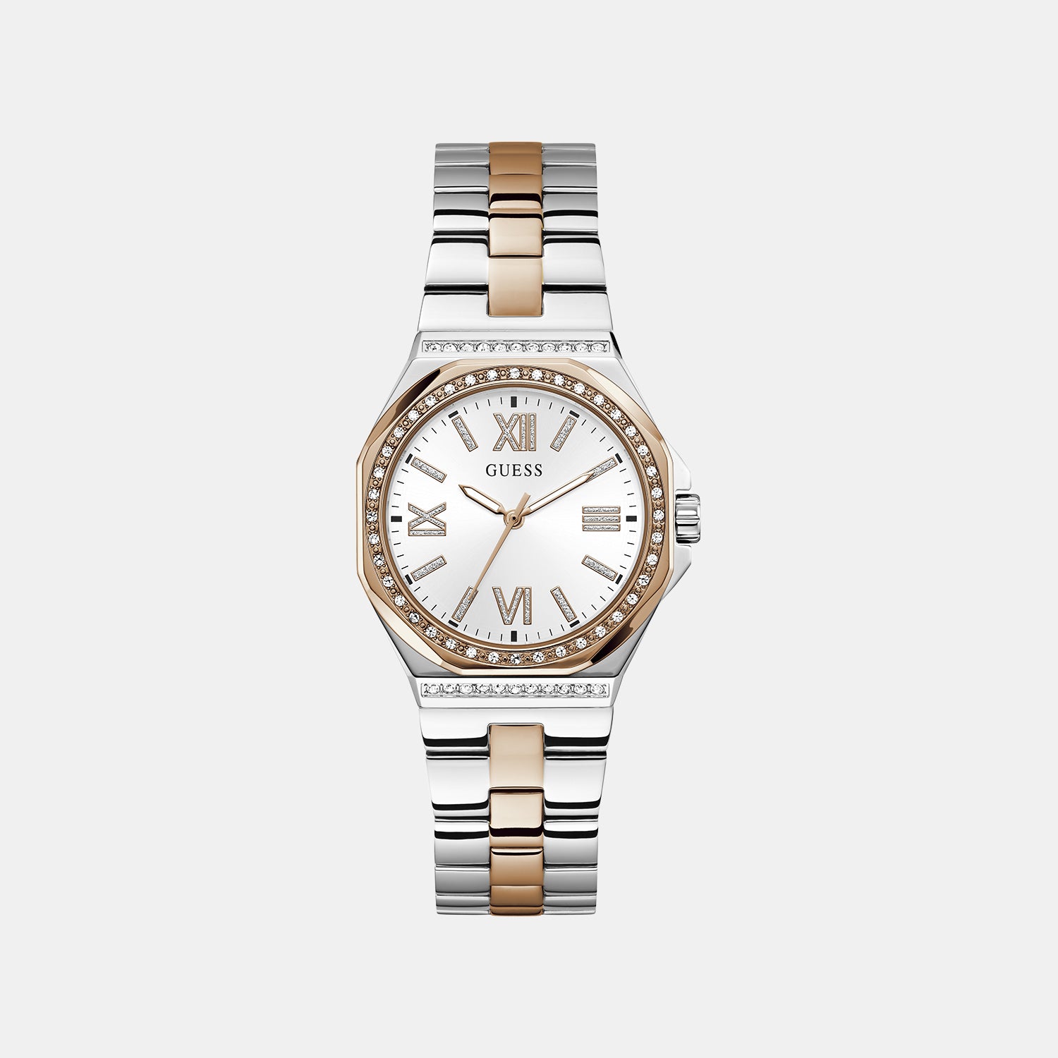 Empress Women Quartz Silver Dial Analog Stainless Steel Watch GW1095L5