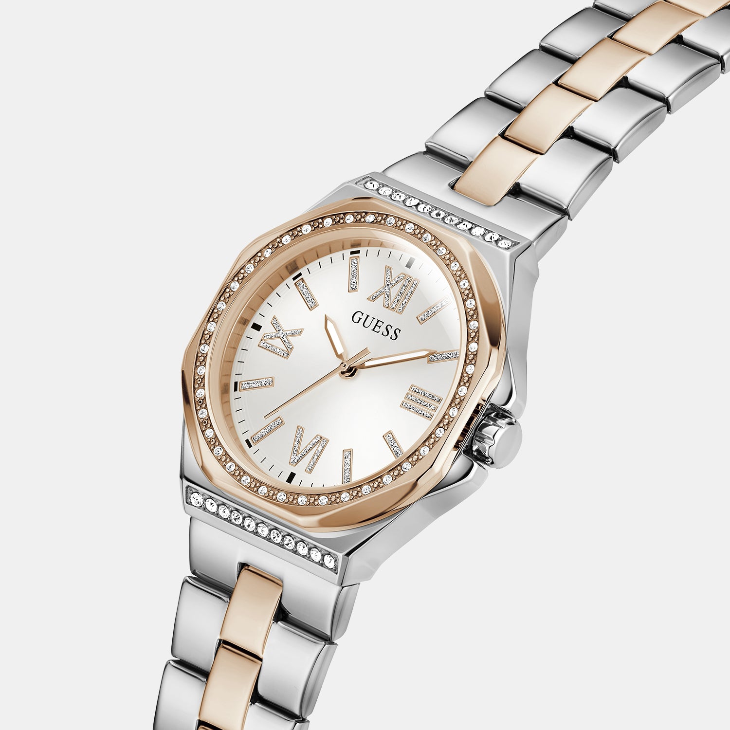Empress Women Quartz Silver Dial Analog Stainless Steel Watch GW1095L5