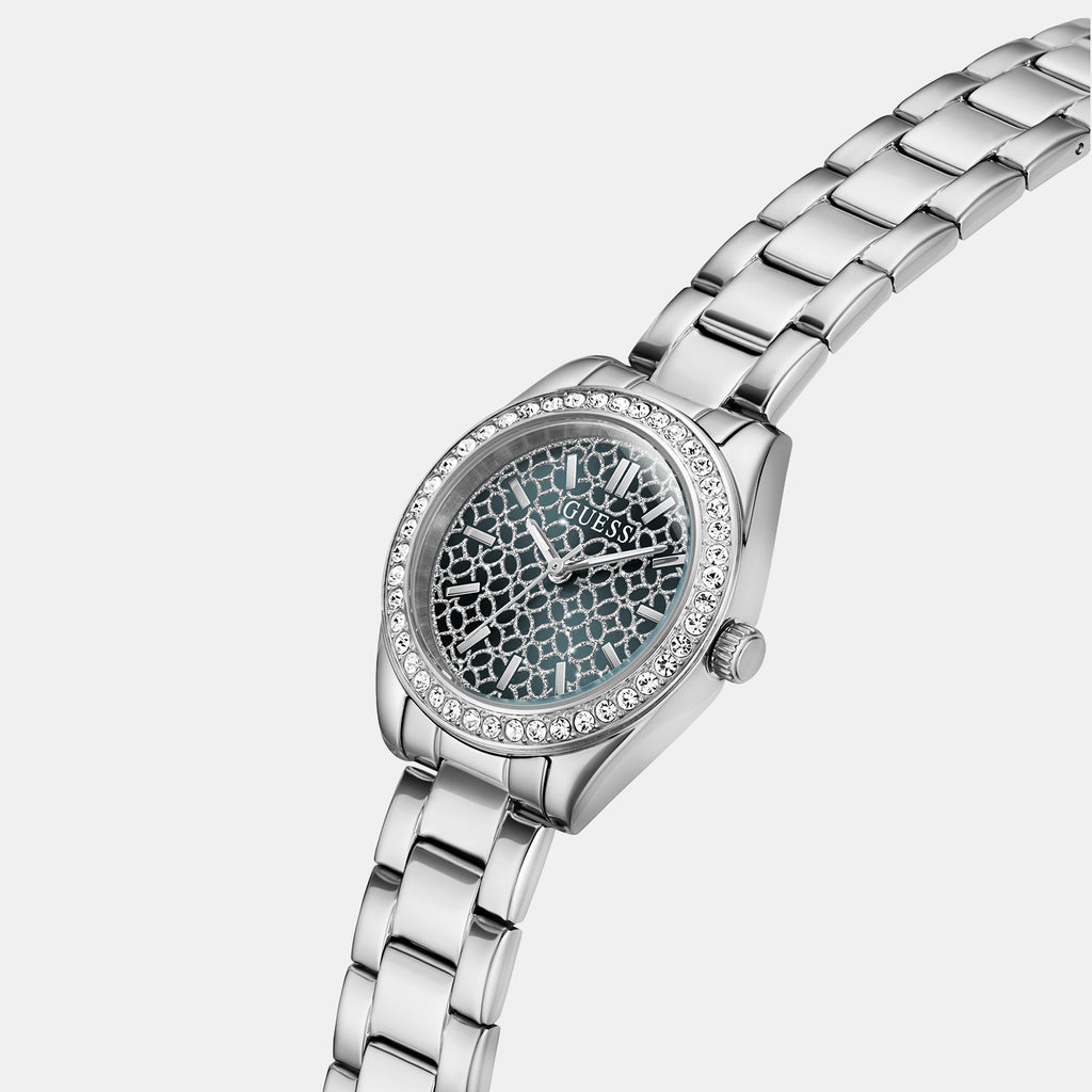 Mini Luna Men Quartz Blue Dial Analog Stainless Steel Watch GW1100L1