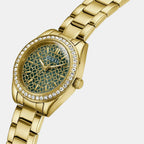 Women Quartz Green Dial Analog Stainless Steel Watch GW1100L2