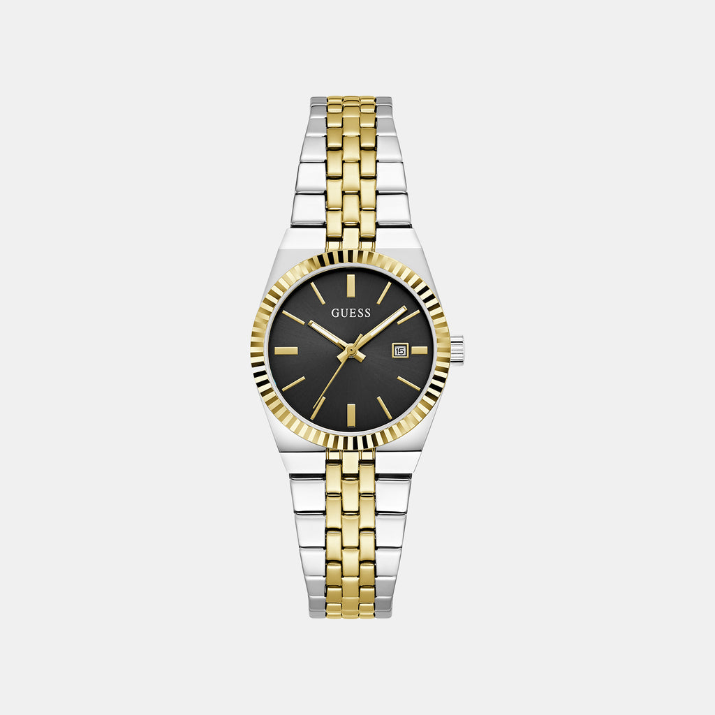 Vera Women Quartz Black Dial Analog Stainless Steel Watch GW1101L3