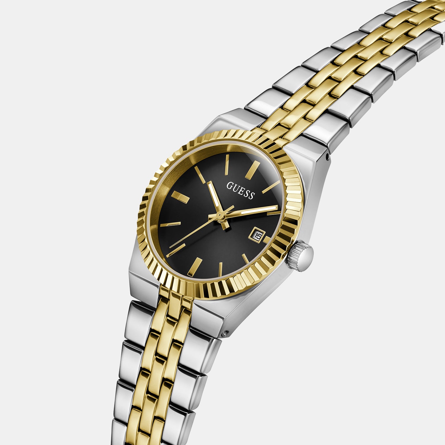 Vera Women Quartz Black Dial Analog Stainless Steel Watch GW1101L3