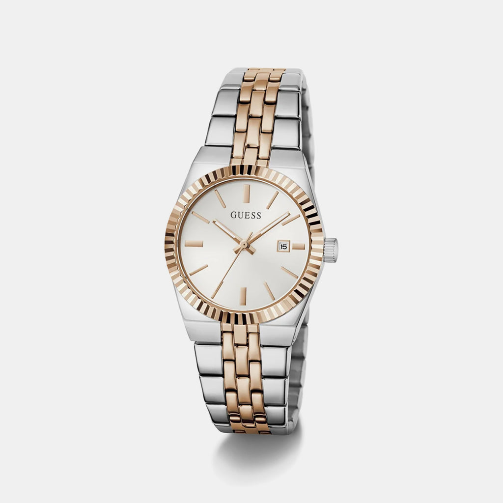 Dress Women Quartz Silver Dial Analog Stainless Steel Watch GW1101L5