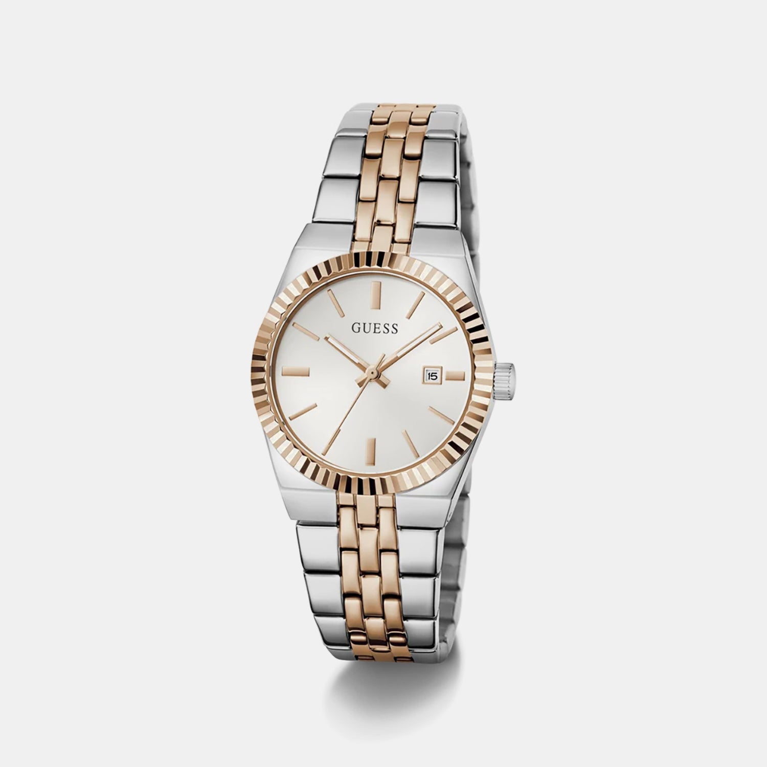 Dress Women Quartz Silver Dial Analog Stainless Steel Watch GW1101L5