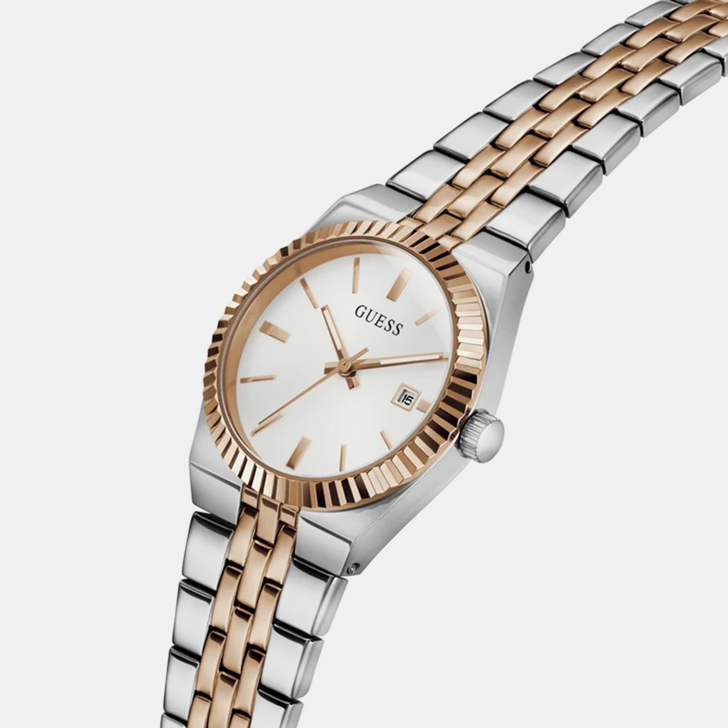 Dress Women Quartz Silver Dial Analog Stainless Steel Watch GW1101L5