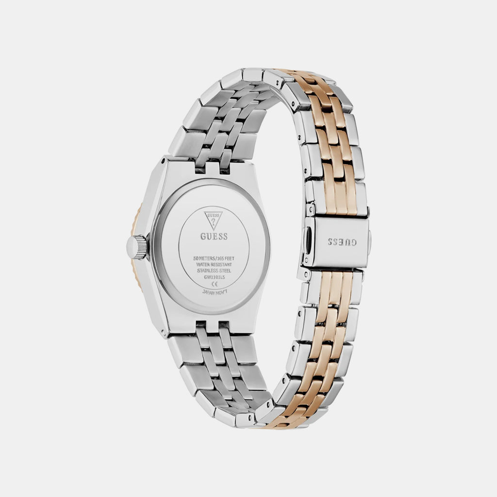 Dress Women Quartz Silver Dial Analog Stainless Steel Watch GW1101L5
