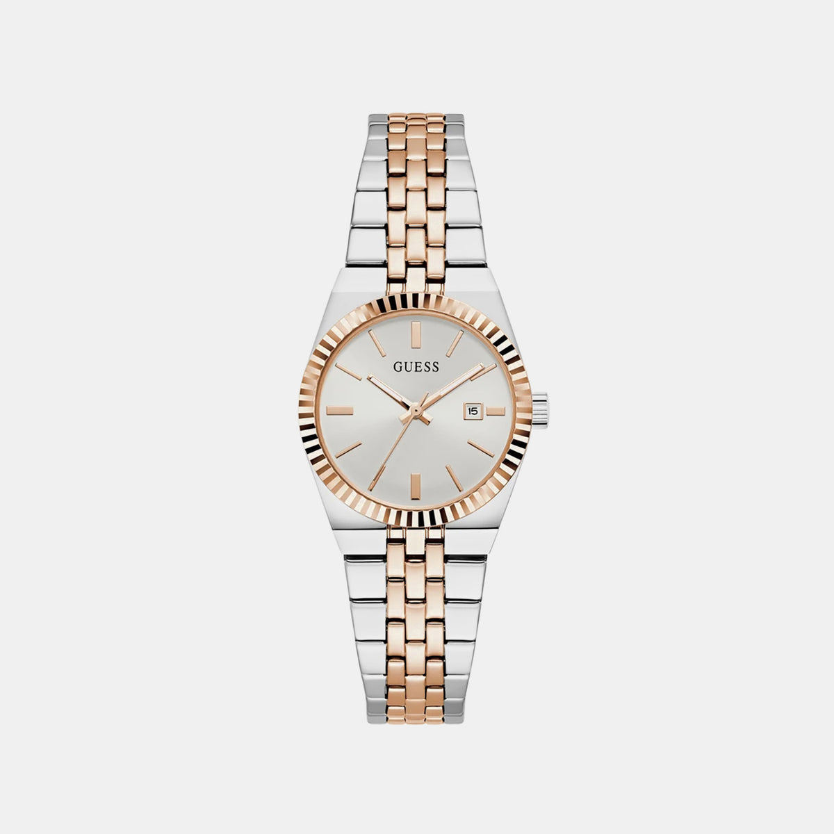 Dress Women Quartz Silver Dial Analog Stainless Steel Watch GW1101L5