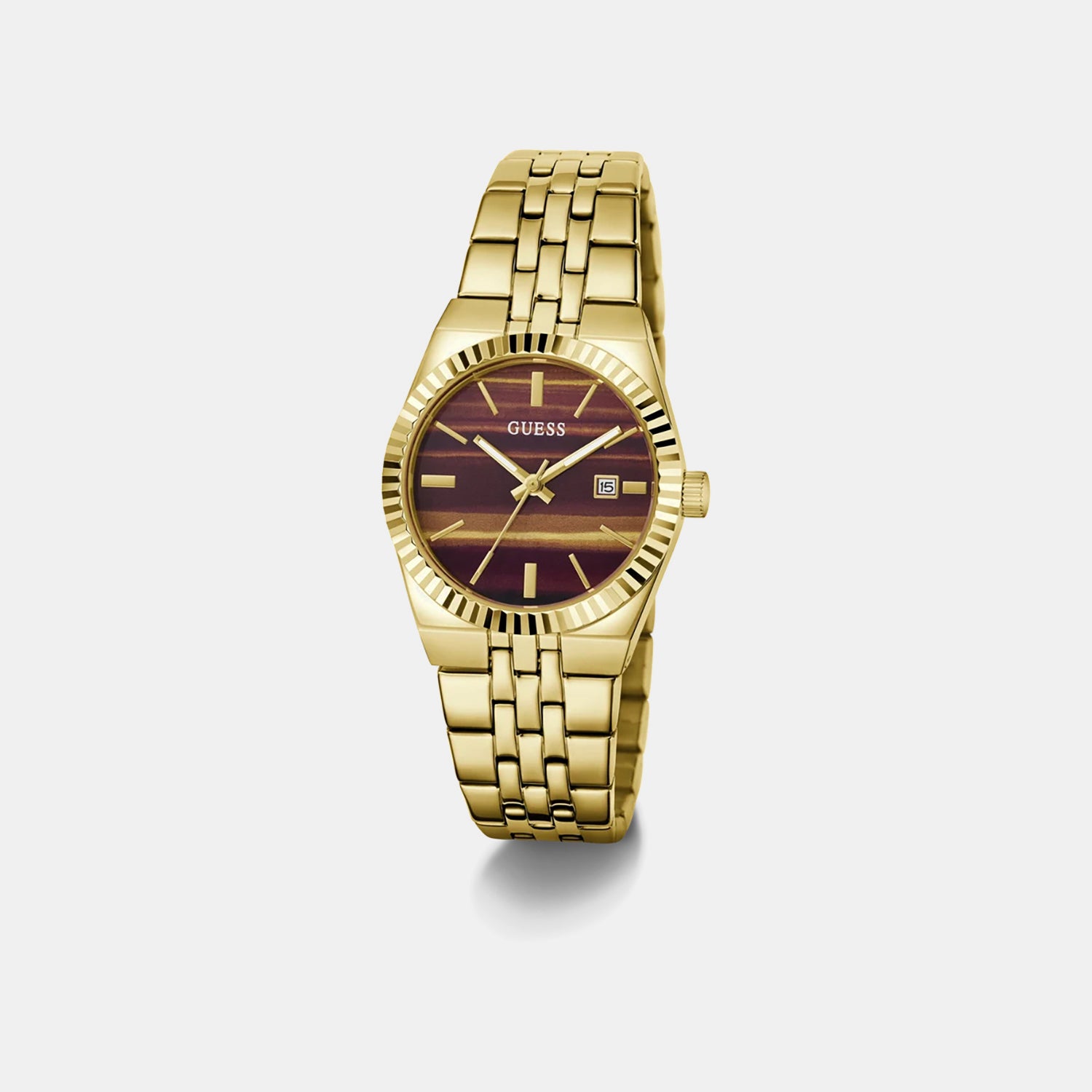 Dress Women Quartz Brown Dial Analog Stainless Steel Watch GW1102L2