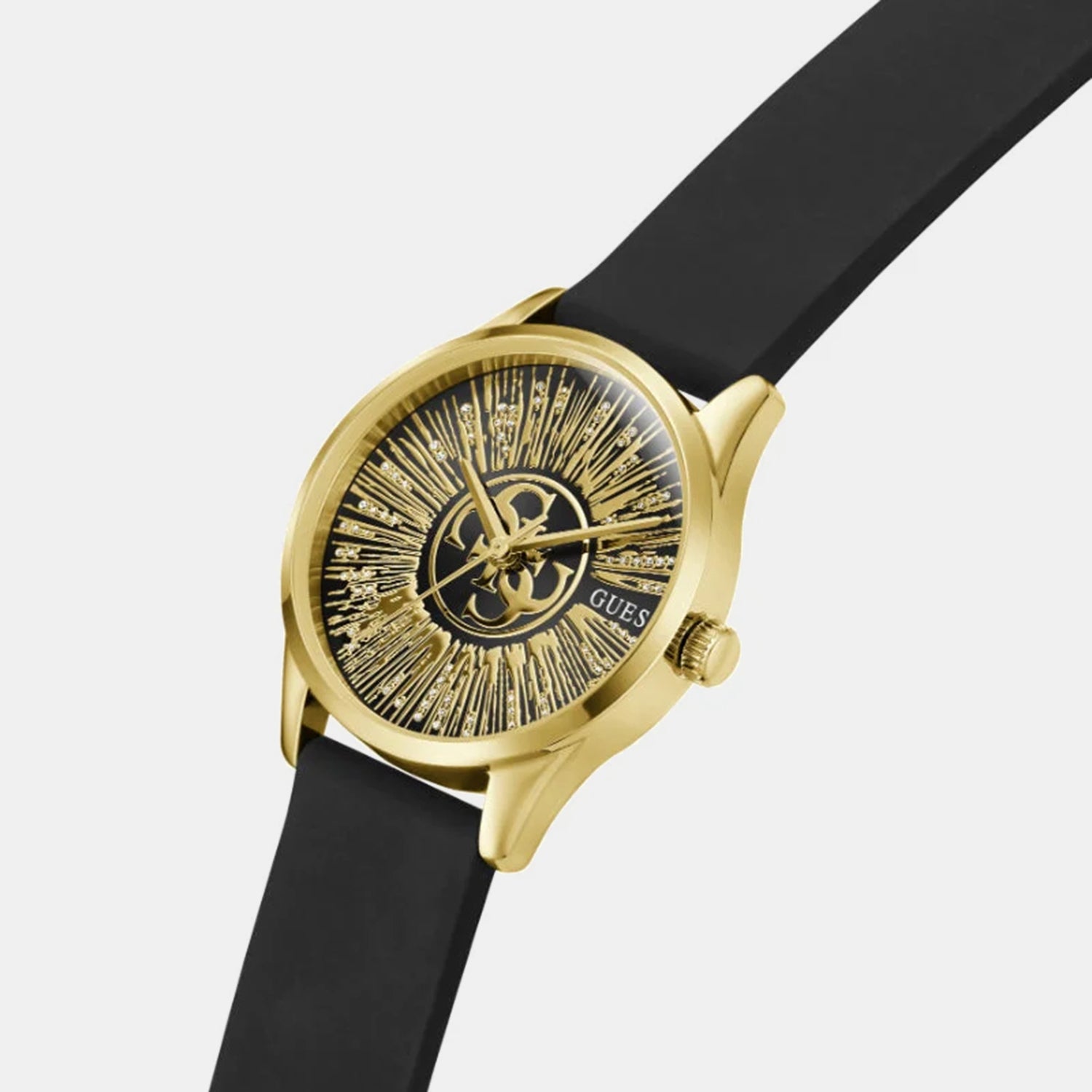 Celestial Women Quartz Black Dial Analog Silicone Watch GW1109L2