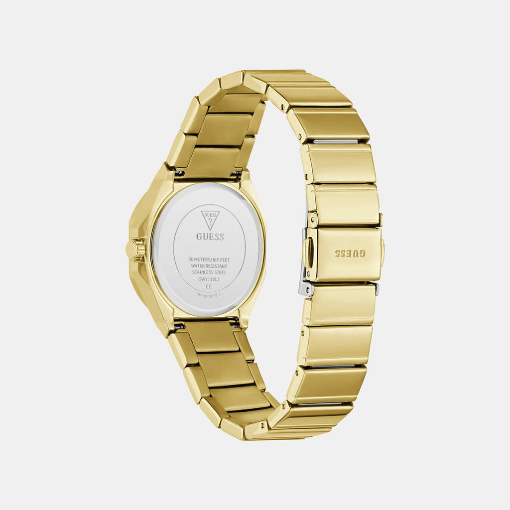 Dress Women Quartz Champagne Dial Analog Stainless Steel Watch GW1110L2