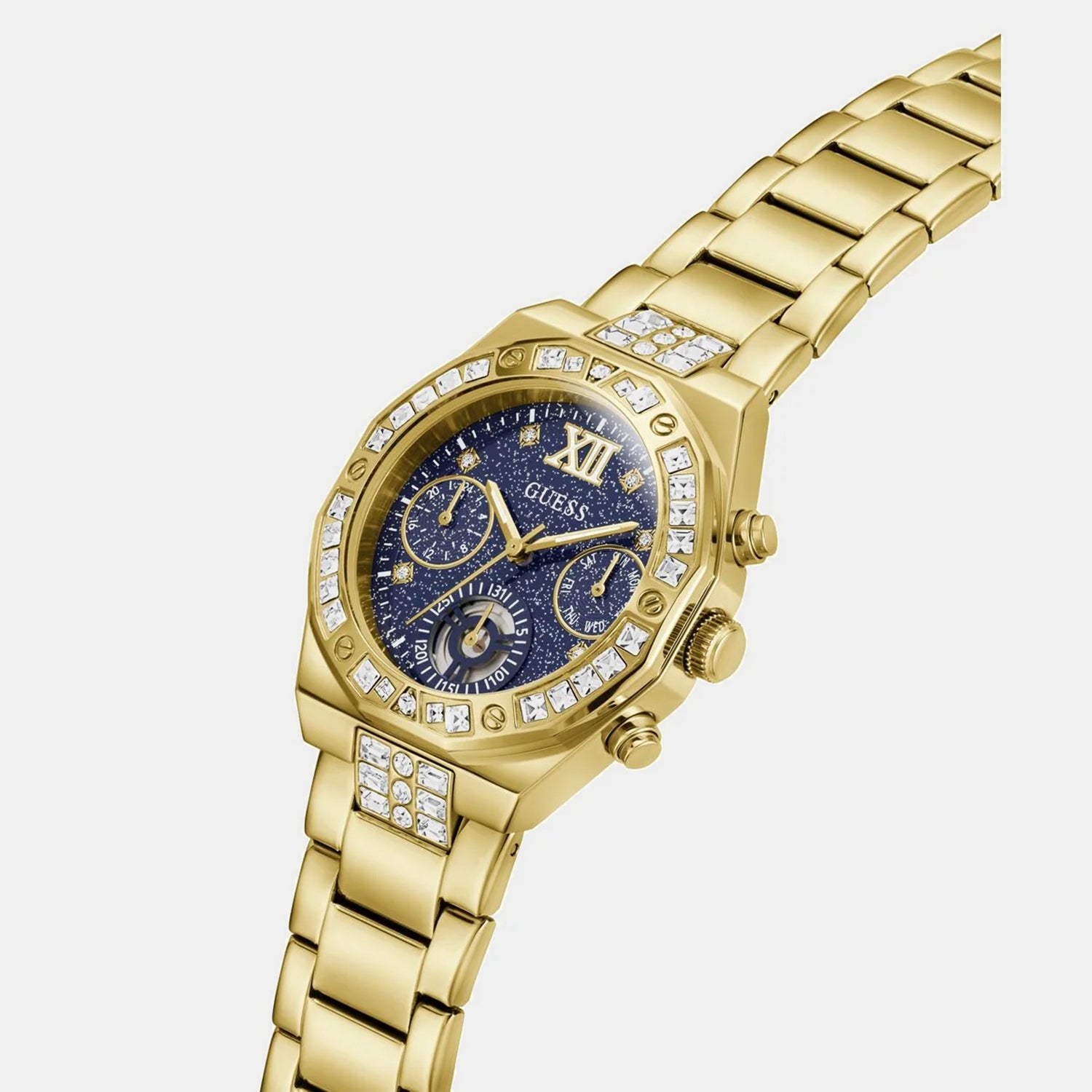 Women Quartz Blue Dial Chronograph Stainless Steel Watch GW1116L2