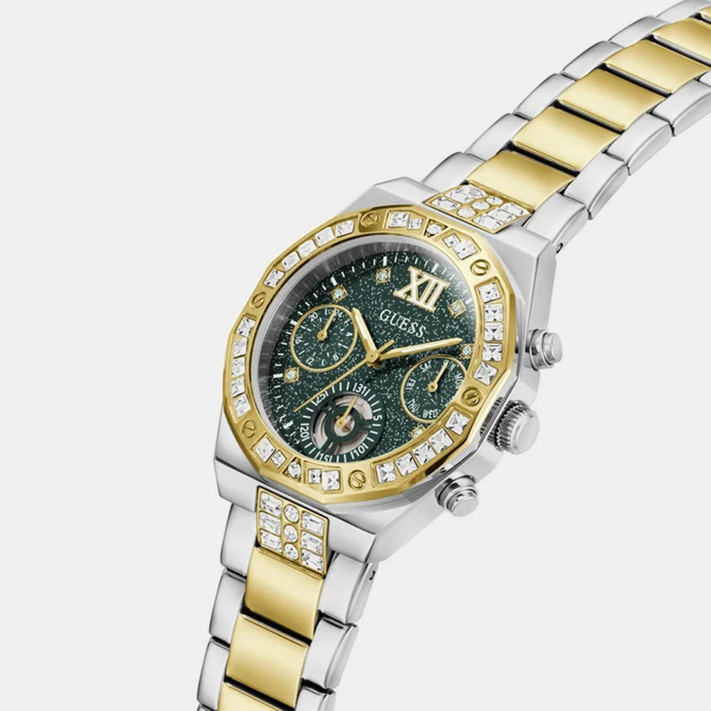 Women Quartz Green Dial Chronograph Stainless Steel Watch GW1116L3