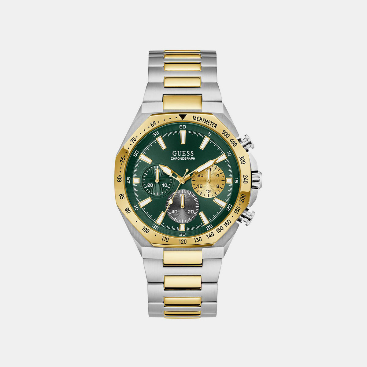 Sport Men Quartz Green Dial Chronograph Stainless Steel Watch GW1122G4