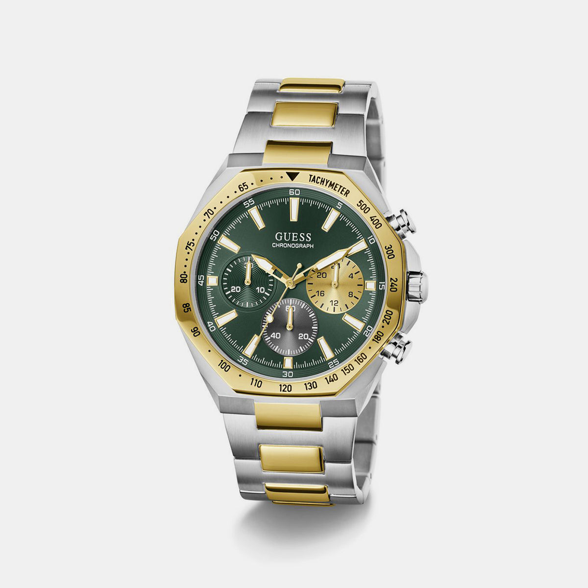 Sport Men Quartz Green Dial Chronograph Stainless Steel Watch GW1122G4