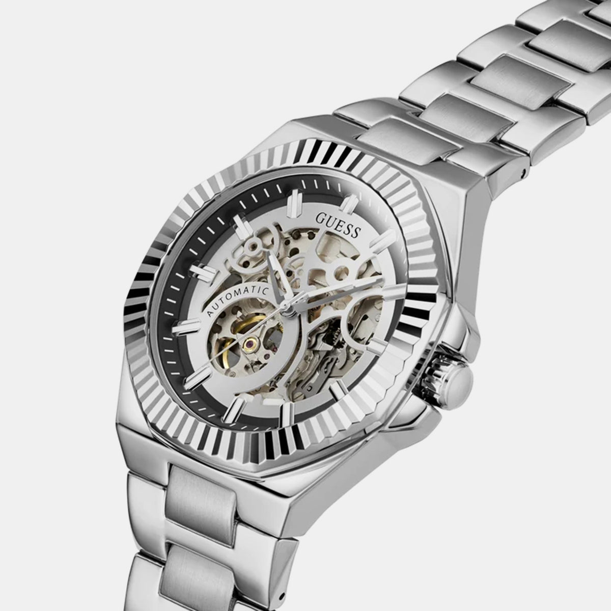 Men Automatic Black Dial Analog Stainless Steel Watch GW1123G1