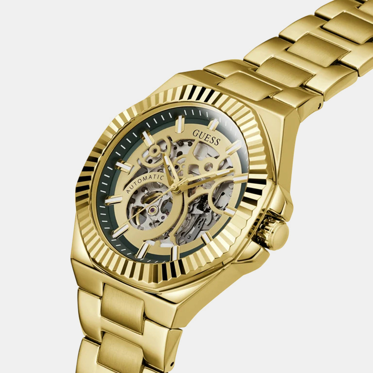 Men Automatic Green Dial Multi-Function Stainless Steel Watch GW1123G2